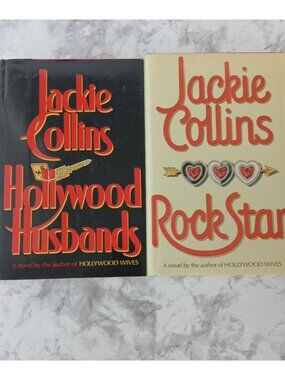 Jackie Collins Hardcover Bundle Hollywood Husbands + Rock Star | 2 Book Set
